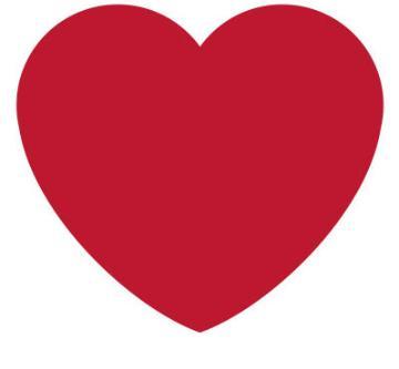 Red heart symbol.