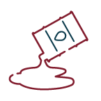 Icon of a spilled container with liquid.