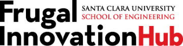 Frugal Innovation Hub logo with black and red text.