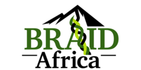 BRAID Africa text with a climbing figure overlapping the A.