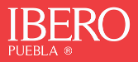 IberoPuebla logo with white text on a red background.
