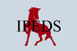 A red horse silhouette with the text IPEDS across it.