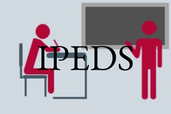IPEDS text with icons of a teacher and a student.