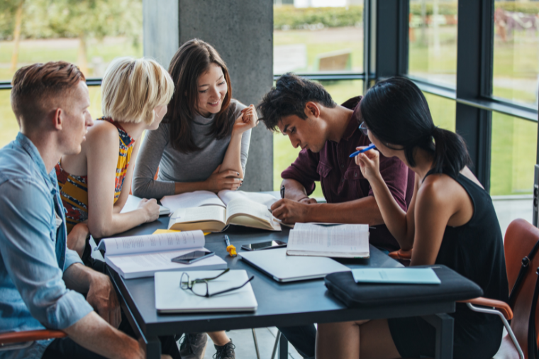 Students at a table 