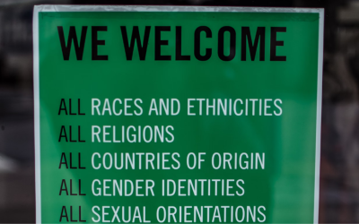 sign saying we welcome all people 
