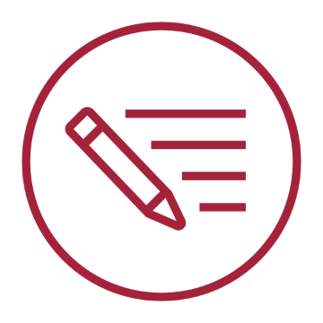 Academics icon, a pencil writing