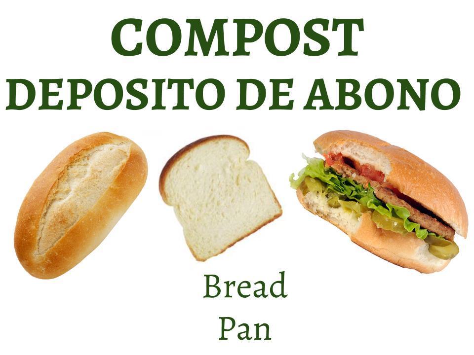 COMPOST DEPOSITO DE ABONO. Bread Pan. Image shows various types of bread.