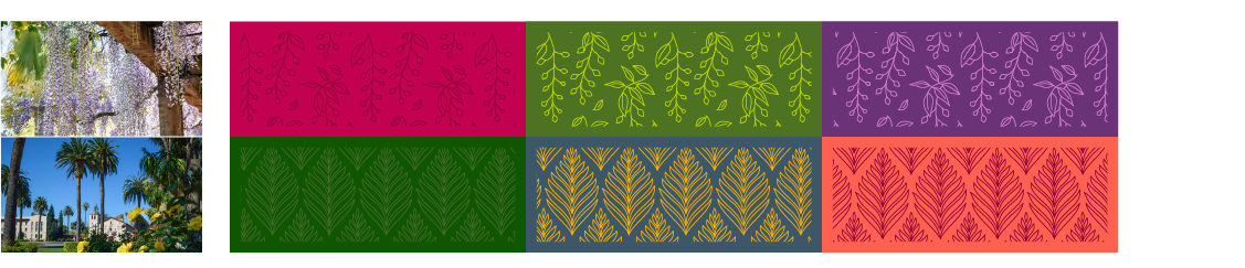 Foliage patterns inspired by plant life on campus