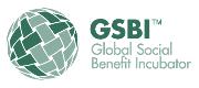 GSBI logo with a green globe and the text 'GSBI™ Global Social Benefit Incubator'.