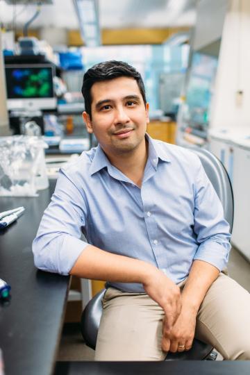 Jason Buenrostro in his lab