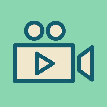 Film camera icon that represents videography category