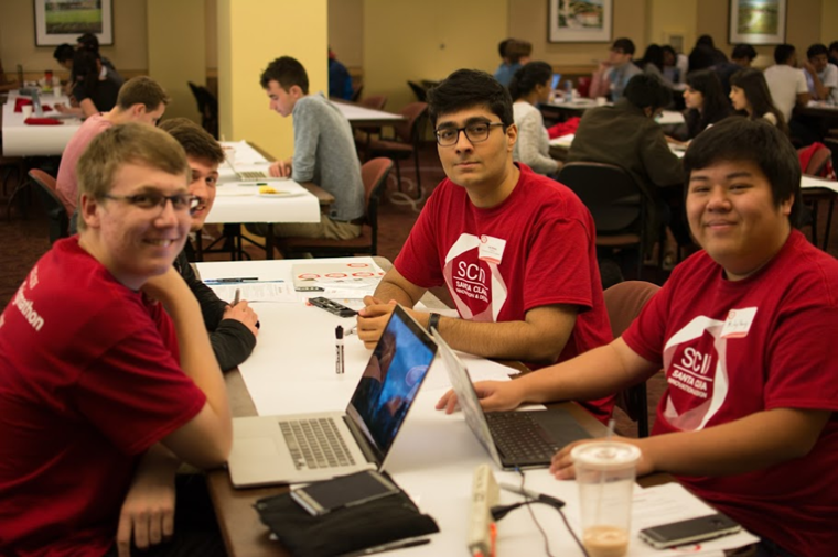 Another Santa Clara Innovation and Design Club group working on their project