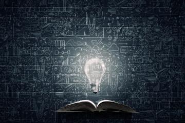 lightbulb and book