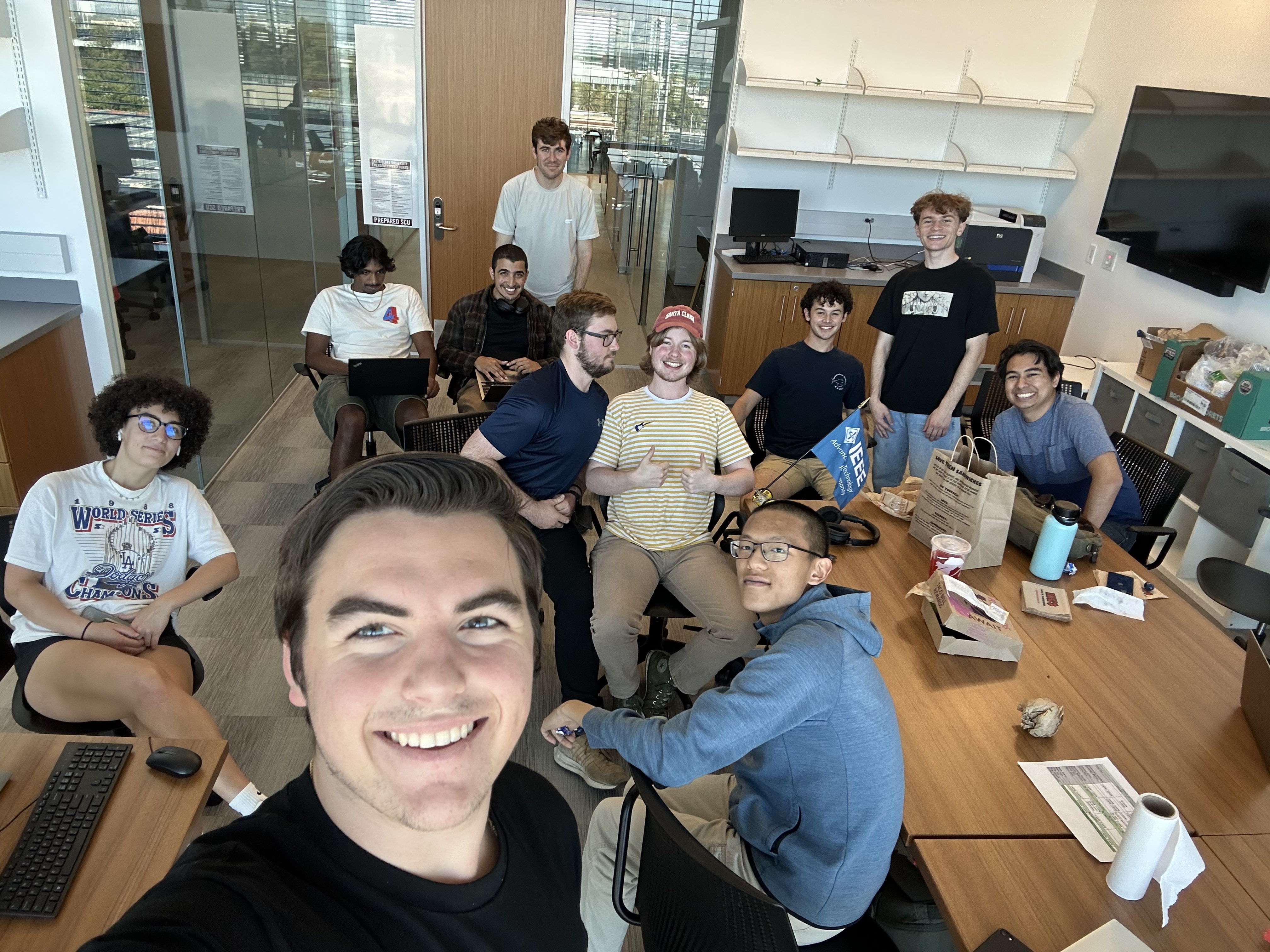 A group of students in a meeting room