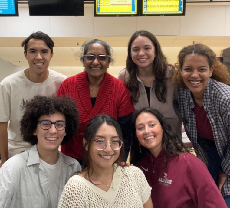 The 2022-2023 Mourad Fellows with Professor Shoba Krishnan.