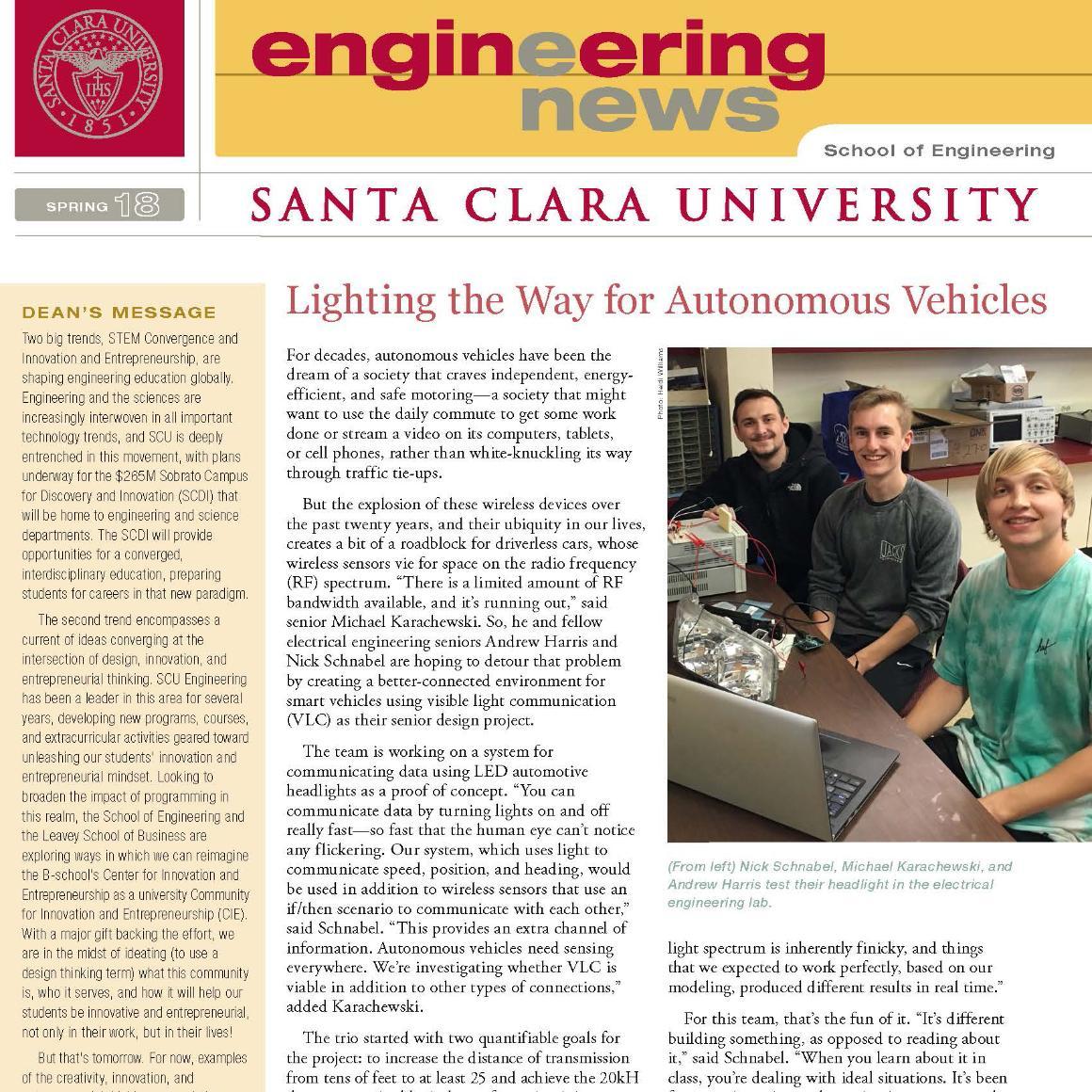The cover of 2018 Spring Engineering News