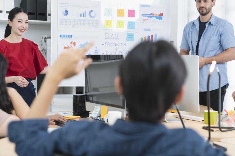 Students in a professional class setting.