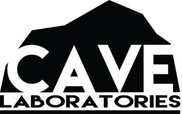 CAVE Laboratories logo with mountain silhouette.