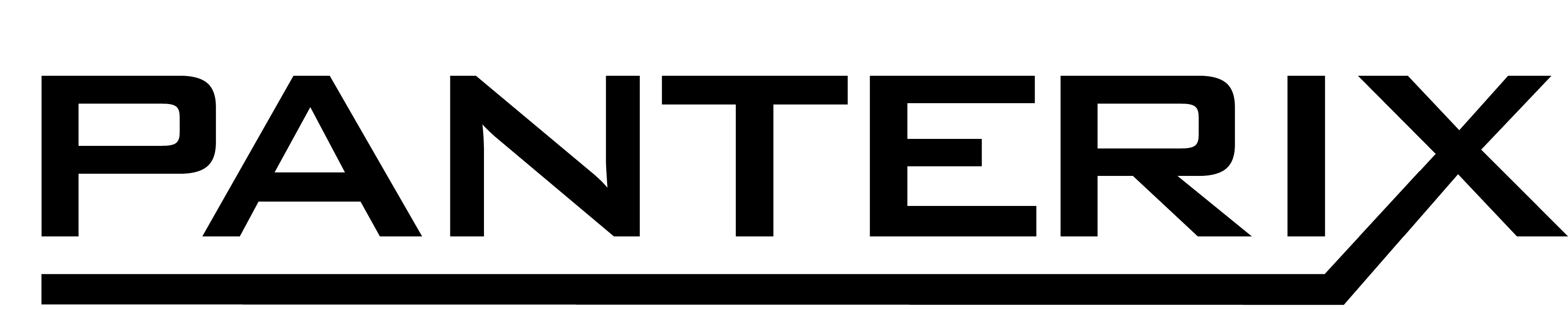 Black panther logo with the text Panterix underneath in uppercase.