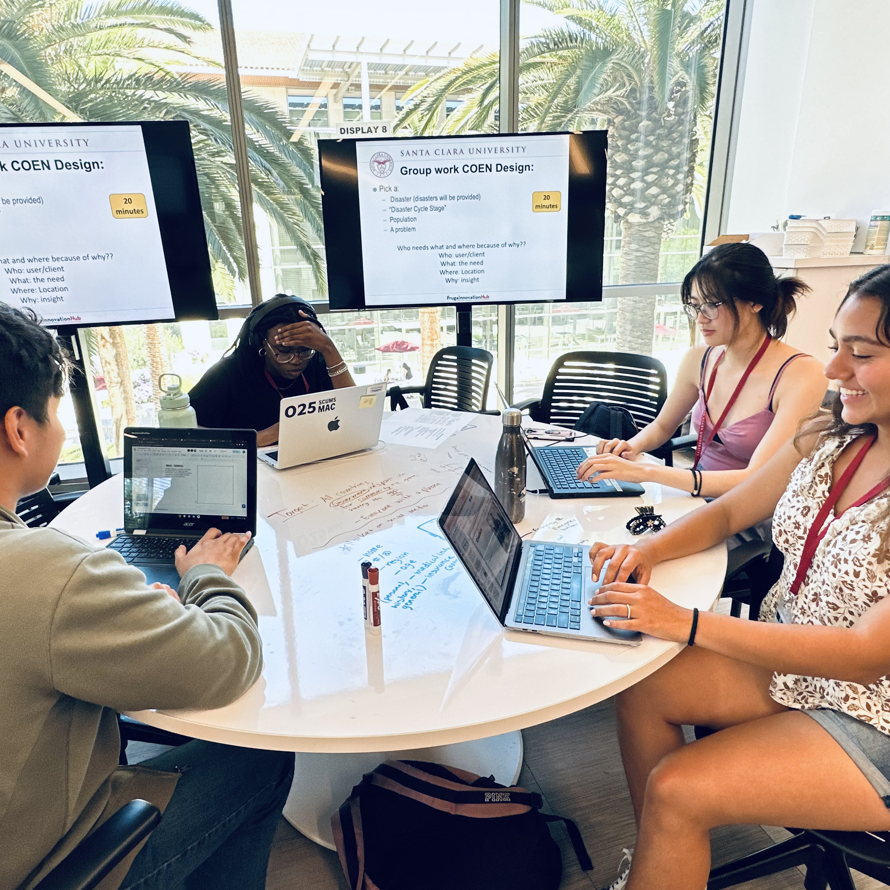 A photo of SES students in an engineering lab
