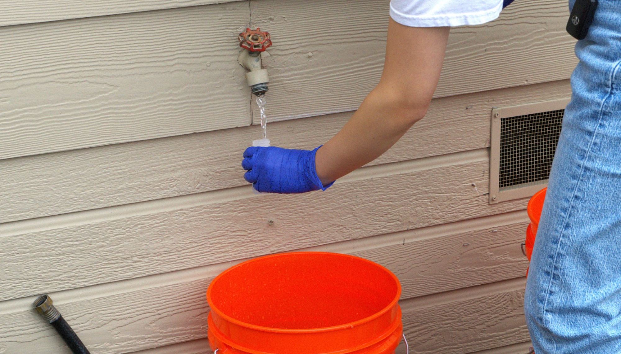 Collecting Water Sample in Modesto