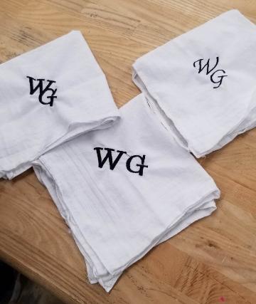 Monogrammed pocket squares