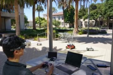 Student controlling robot using First-Person View camera