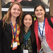 Megan Sauter, Isabella Morales, and Lauren Serfas at the 2018 Engineers Without Borders USA National Conference