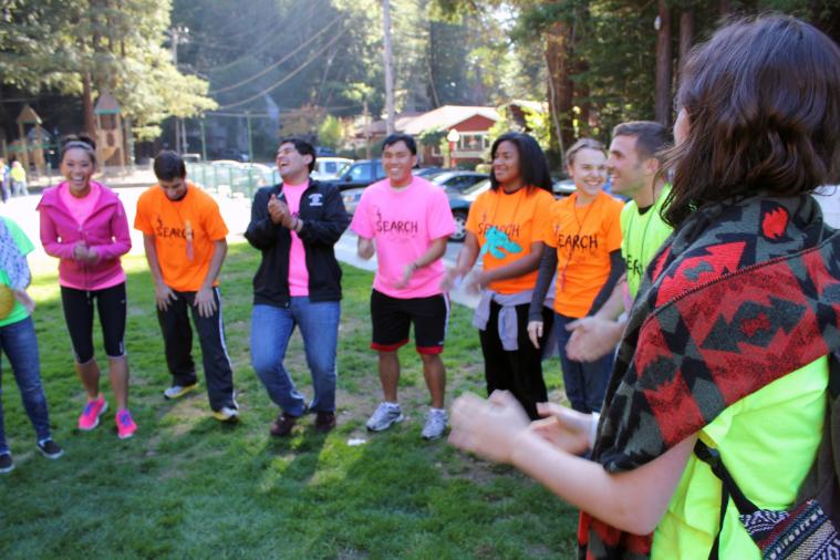 Participants on the Spring Search Retreat enjoy one last moment before coming back to campus.