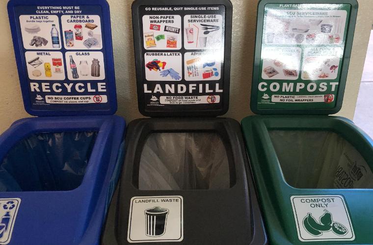 New waste diversion signs posted in the residence halls