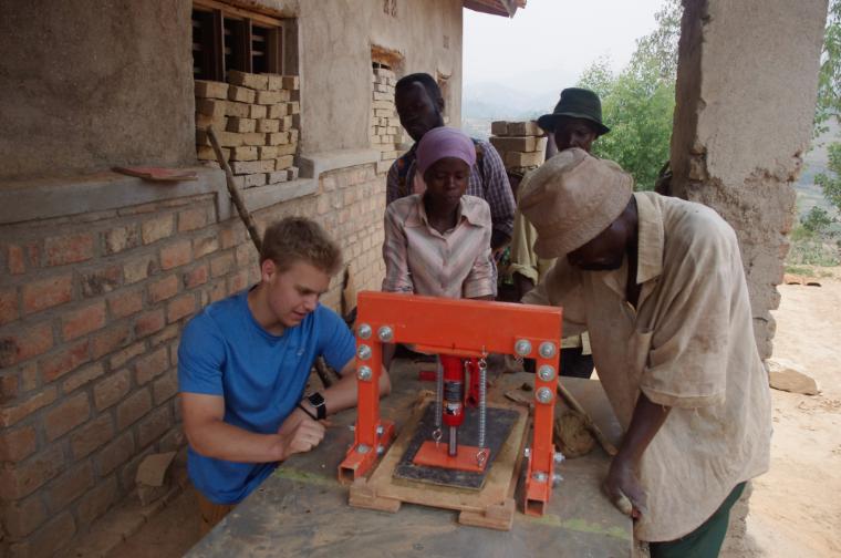 The most recently implemented project, the clay tile press