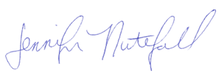 Jessica Nogafall cursive signature in blue.